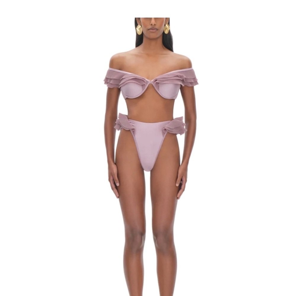 Andrea Iyamah High Waisted Lilac Bathing Suit